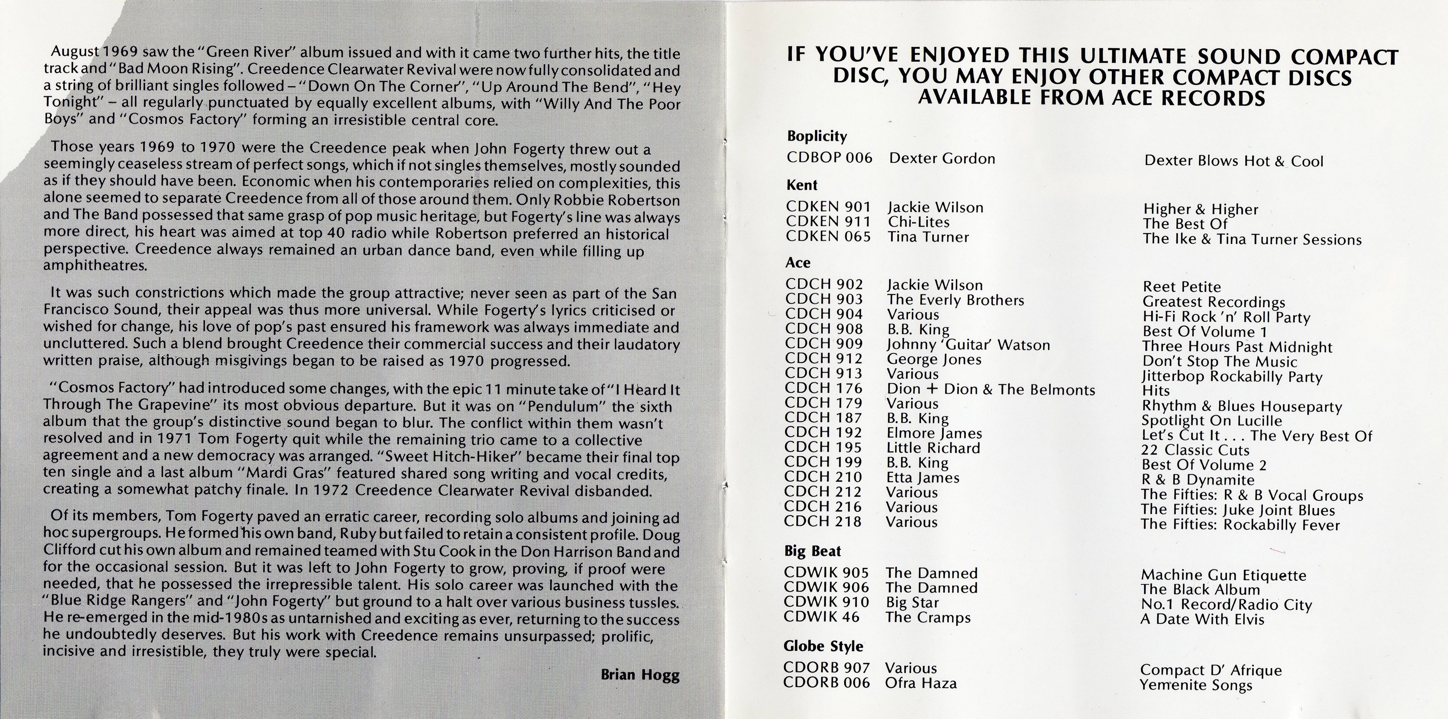 Creedence Clearwater Revival Chronicle Vol 2 : Booklet4 UK